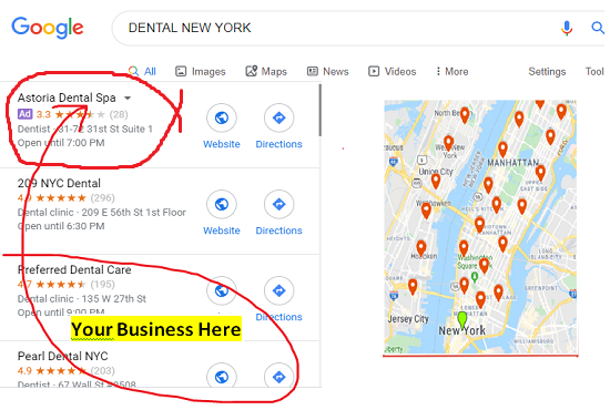 Google Maps Local 3-Pack — your business ranking among local results